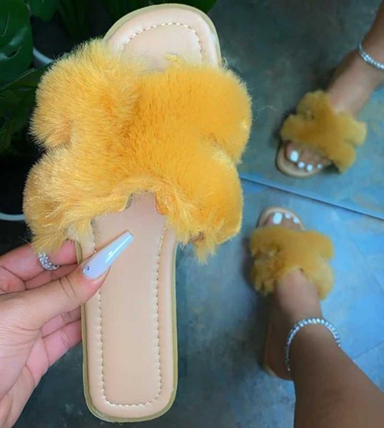 cross band fluffy fur square toe female outside slides thick sole summer women slippers women's shoes big size 43, Black
cross band fluffy fur square toe female outside slides thick sole summer women slippers women's shoes big size 43, Black