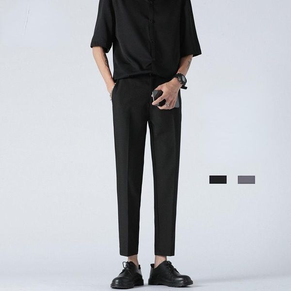 men's pants mens suit brand silk business dress straight slim fit joggers ankle-length stretch man casual trousers, Black
men's pants mens suit brand silk business dress straight slim fit joggers ankle-length stretch man casual trousers, Black