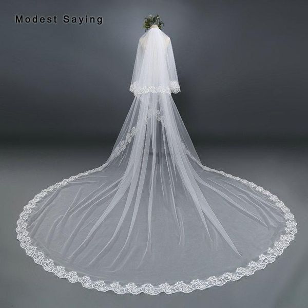 bridal veils elegant white 3m 2 layers lace wedding 2021 with comb church cathedral accessory voile de mariee, Black
bridal veils elegant white 3m 2 layers lace wedding 2021 with comb church cathedral accessory voile de mariee, Black