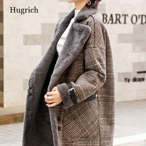 women's wool & blends plaid coat women faux sheepskin parka jacket ladies autumn winter coats 2021, Black
women's wool & blends plaid coat women faux sheepskin parka jacket ladies autumn winter coats 2021, Black