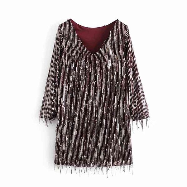women fashion party sequins tassels dress female club lined v-neck long sleeve dresses 210531, Black;gray
women fashion party sequins tassels dress female club lined v-neck long sleeve dresses 210531, Black;gray