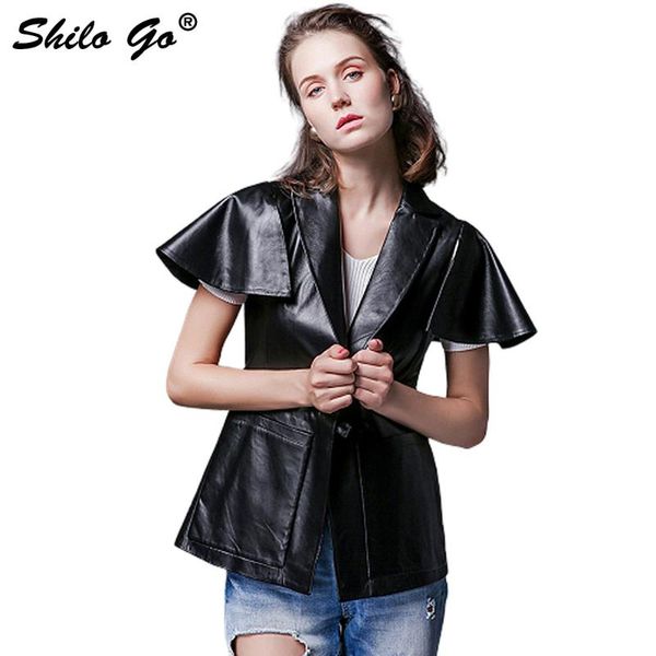 women's jackets shilo go leather jacket autumn fashion sheepskin genuine lapel v neck short butterfly sleeve single button coat, Black;brown
women's jackets shilo go leather jacket autumn fashion sheepskin genuine lapel v neck short butterfly sleeve single button coat, Black;brown