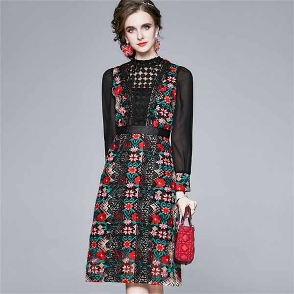 fashion designer dress summer women o-neck mesh patchwork floral print vintage mini 210603, Black;gray
fashion designer dress summer women o-neck mesh patchwork floral print vintage mini 210603, Black;gray