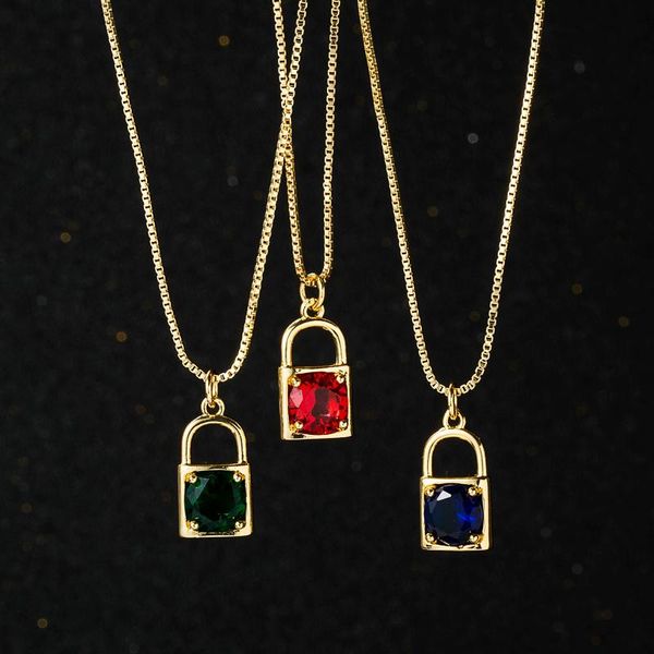 pendant necklaces multicolor crystal small padlock necklace ladies gold chain copper lock clasp plated snake goth jewelry gift, Silver
pendant necklaces multicolor crystal small padlock necklace ladies gold chain copper lock clasp plated snake goth jewelry gift, Silver