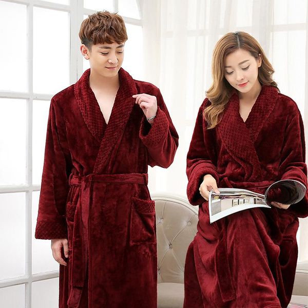 couple's bathrobe super long winter flannel nightgown men's pajamas thickened women sleepwear plus size fattening bath robe women&, Black;red
couple's bathrobe super long winter flannel nightgown men's pajamas thickened women sleepwear plus size fattening bath robe women&, Black;red
