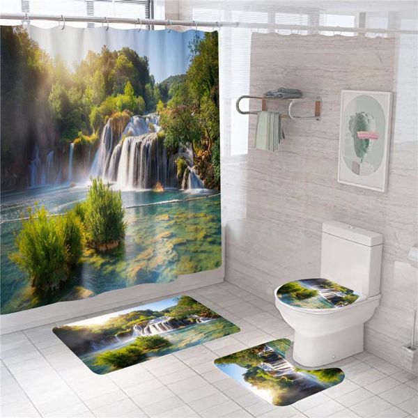 shower curtains landscape falls waterproof curtain non-slip rug toilet lid cover bath mat bathroom
shower curtains landscape falls waterproof curtain non-slip rug toilet lid cover bath mat bathroom