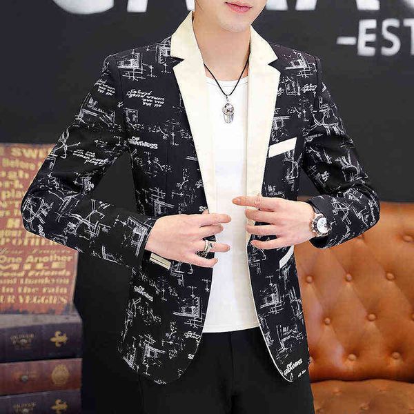 luxury men's suits blazers men's clothing youth korean slim fit small suit printed men's single wtern coat, White;black
luxury men's suits blazers men's clothing youth korean slim fit small suit printed men's single wtern coat, White;black