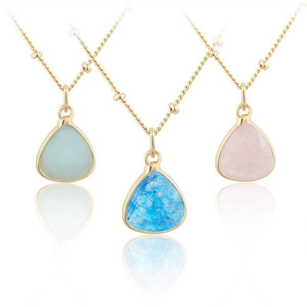 pendant necklaces women exquisite geometric water drop shaped colorful natural stone crystal necklace simple gold clavicle chain jewelry, Silver
pendant necklaces women exquisite geometric water drop shaped colorful natural stone crystal necklace simple gold clavicle chain jewelry, Silver