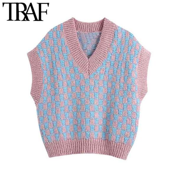 women fashion with ribbed trim loose knitted vest sweater vintage v neck sleeveless female waistcoat chic 210507, White
women fashion with ribbed trim loose knitted vest sweater vintage v neck sleeveless female waistcoat chic 210507, White