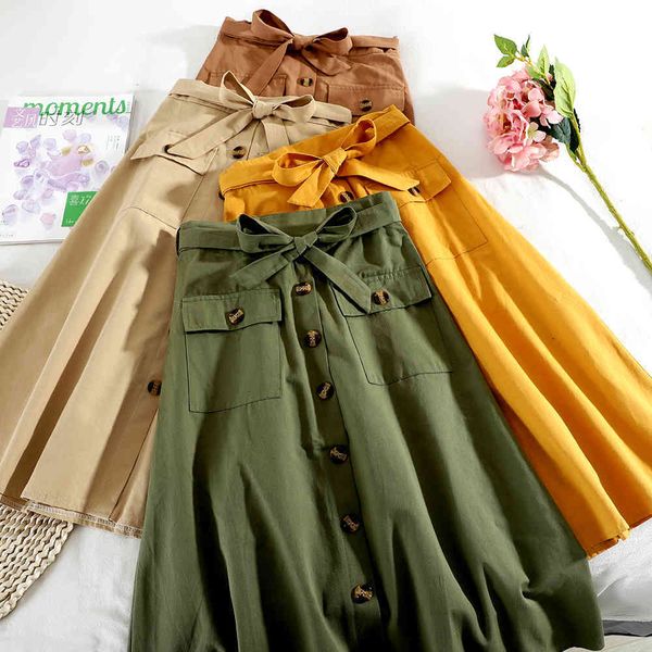 Skirts skirts Temperament Single-Breasted Pockets Cotton Medium-Length Summer Women's Bow Lace-up Buttons A-line Below Knee S DNIX, Black
Skirts skirts Temperament Single-Breasted Pockets Cotton Medium-Length Summer Women's Bow Lace-up Buttons A-line Below Knee S DNIX, Black