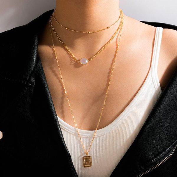 pendant necklaces gold color choker necklace for women 3 layers pearl letter chain & pendants velvet chokers fashion jewelry, Silver 
pendant necklaces gold color choker necklace for women 3 layers pearl letter chain & pendants velvet chokers fashion jewelry, Silver
