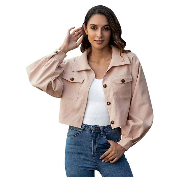 women's jackets loose casual button cardigan lantern sleeve short board jacket vintage lapel stylish chic slim womens coats otoño, Black;brown
women's jackets loose casual button cardigan lantern sleeve short board jacket vintage lapel stylish chic slim womens coats otoño, Black;brown
