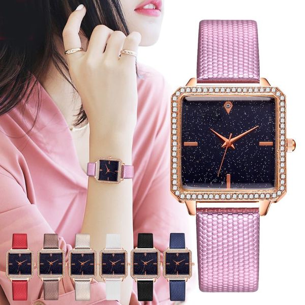 wristwatches women square starry sky watch luxury ladies leather quartz diamond analog wrist watches relogio feminino, Slivery;brown
wristwatches women square starry sky watch luxury ladies leather quartz diamond analog wrist watches relogio feminino, Slivery;brown