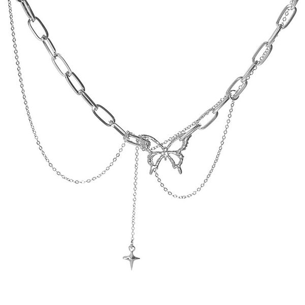 pendant necklaces hollow butterfly cross long tassel punk link chain necklace clavicle choker for women jewelry halloween party, Silver
pendant necklaces hollow butterfly cross long tassel punk link chain necklace clavicle choker for women jewelry halloween party, Silver