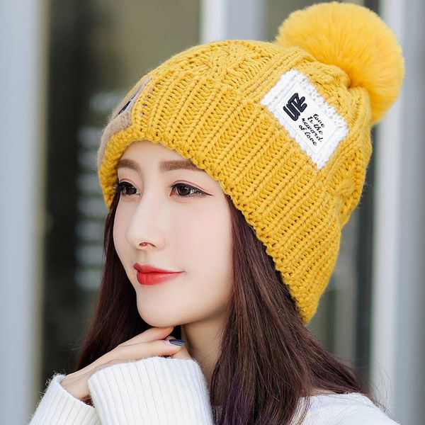 winter new fashion trendy womens woolen knitted hat korean-style monochrome warm hat fur ball confinement cap wholesale, Blue;gray
winter new fashion trendy womens woolen knitted hat korean-style monochrome warm hat fur ball confinement cap wholesale, Blue;gray