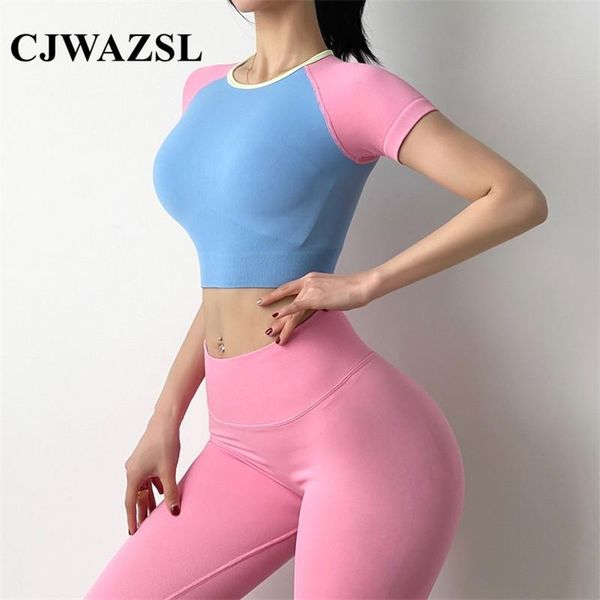 ladies yoga candy color stitching short sleeve workout wear t-shirt running bike sportswear outfit
ladies yoga candy color stitching short sleeve workout wear t-shirt running bike sportswear outfit