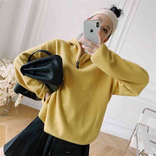 21 autumn winter new two-color asymmetric zipper fleece hoodie loose sweater women 0929935, Black
21 autumn winter new two-color asymmetric zipper fleece hoodie loose sweater women 0929935, Black