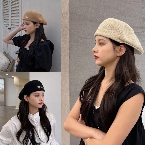 women spring vintage beret flat cap letters embroidery solid color outdoor sunscreen visor sboy duckbill peaked hat berets, Blue;gray
women spring vintage beret flat cap letters embroidery solid color outdoor sunscreen visor sboy duckbill peaked hat berets, Blue;gray