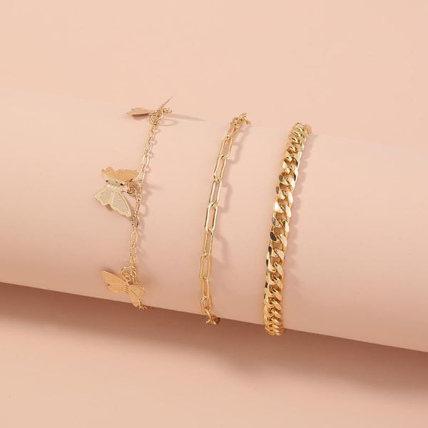 link, chain 3 pcs/sets bracelet for women ladies geometric design bangles jewelry accessories shape, Black
link, chain 3 pcs/sets bracelet for women ladies geometric design bangles jewelry accessories shape, Black