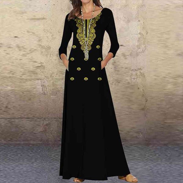 elegant o neck abstract women dress print long sleeve pocket party autumn plus size a line vestidos, Black;gray
elegant o neck abstract women dress print long sleeve pocket party autumn plus size a line vestidos, Black;gray