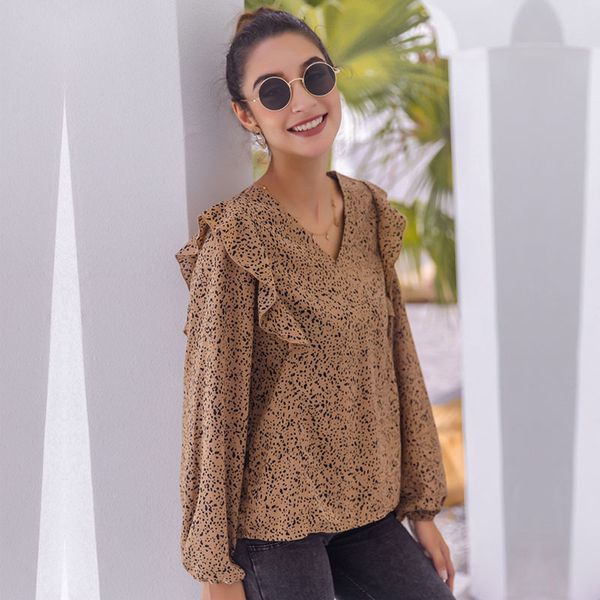 ladies oversized all match v neck printed slim long sleeve women's new spring summer causal ruffle print blouses female 210413, White
ladies oversized all match v neck printed slim long sleeve women's new spring summer causal ruffle print blouses female 210413, White