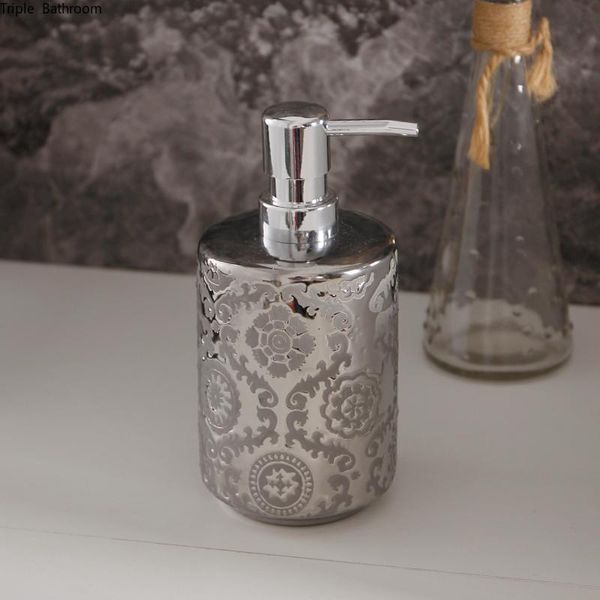liquid soap dispenser 1pc nordic silver pattern ceramic shampoo bottle wristband hand lotion bathroom supplies
liquid soap dispenser 1pc nordic silver pattern ceramic shampoo bottle wristband hand lotion bathroom supplies
