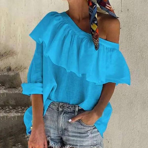 women's blouses & shirts harajuku short sleeve loose slash neck women 2021 summer ruffle chiffon fabric fashion casual blusas mujer g3, White
women's blouses & shirts harajuku short sleeve loose slash neck women 2021 summer ruffle chiffon fabric fashion casual blusas mujer g3, White