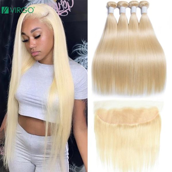 human hair bulks 613 bundles with frontal brazilian straight blonde lace remy weave 3 13x4 closure, Black
human hair bulks 613 bundles with frontal brazilian straight blonde lace remy weave 3 13x4 closure, Black
