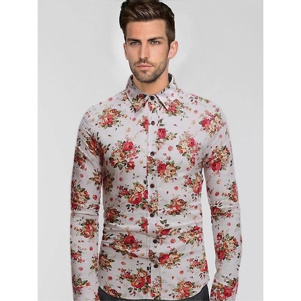 rose pattern men's long-sleeved shirt comfortable fit fashion retro style travel office entertainment, White;black
rose pattern men's long-sleeved shirt comfortable fit fashion retro style travel office entertainment, White;black