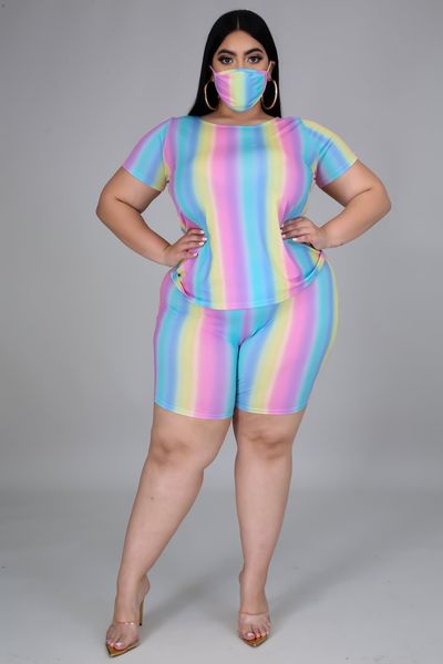 womens clothing 2 piece set summer print sport casual tshirt shorts suit colorful striped designer tracksuits, Gray
womens clothing 2 piece set summer print sport casual tshirt shorts suit colorful striped designer tracksuits, Gray