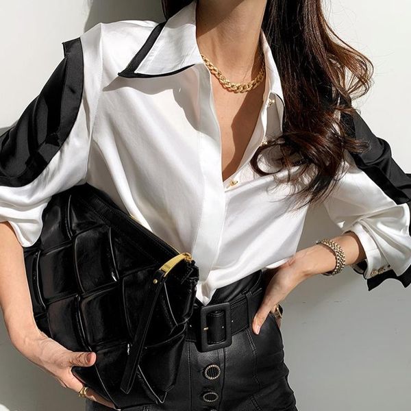women's blouses & shirts fashion satin silk women office lady button turn down collar blouse white long sleeve female clothing 2021
women's blouses & shirts fashion satin silk women office lady button turn down collar blouse white long sleeve female clothing 2021