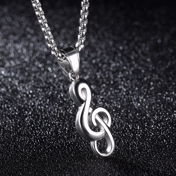 pendant necklaces 316l stainless steel jewelry glossy musical note neckalce music lover players gift accessories, Silver
pendant necklaces 316l stainless steel jewelry glossy musical note neckalce music lover players gift accessories, Silver