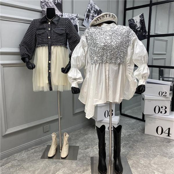 women's tracksuits 2021 sequined shawl + small stand-up collar bubble sleeve ruffled design minority irregular shirt two-piece set, Gray
women's tracksuits 2021 sequined shawl + small stand-up collar bubble sleeve ruffled design minority irregular shirt two-piece set, Gray