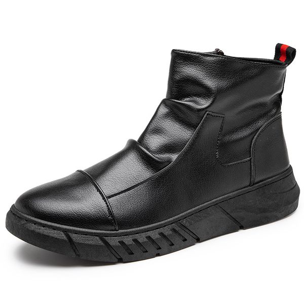 british style high-martin boots 2021 new men's casual trend men's zippered chelsea boots, Black
british style high-martin boots 2021 new men's casual trend men's zippered chelsea boots, Black