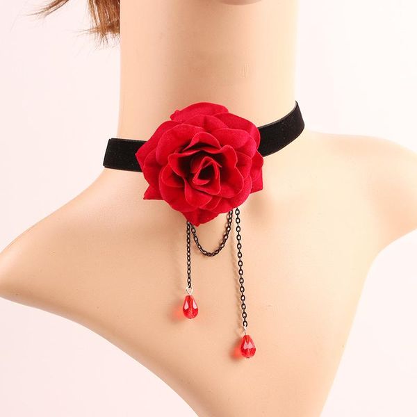 chokers vintage charm black velvet necklaces clavicle chain fashion choker red rose flower necklace women accessories jewelry, Golden;silver
chokers vintage charm black velvet necklaces clavicle chain fashion choker red rose flower necklace women accessories jewelry, Golden;silver