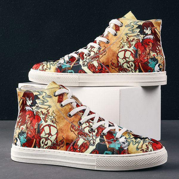 2021 design cartoon painting high sneakers men breathable satin high luury mens shoes casual zapatillas hombre
2021 design cartoon painting high sneakers men breathable satin high luury mens shoes casual zapatillas hombre