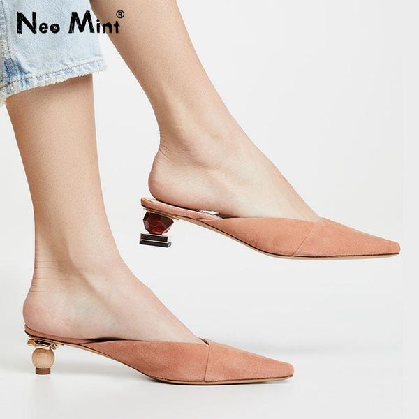 slippers genuine leather women kitten heels mules luxury geometric gemstone sandals woman 2021 summer strange slides, Black
slippers genuine leather women kitten heels mules luxury geometric gemstone sandals woman 2021 summer strange slides, Black