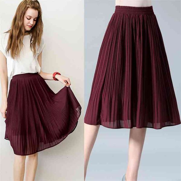 women chiffon skirt summer thin solid pleated skirts womens saias midi faldas vintage women midi skirt 210412, Black
women chiffon skirt summer thin solid pleated skirts womens saias midi faldas vintage women midi skirt 210412, Black