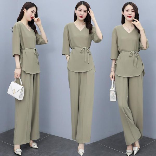 women's two piece pants women pieces suits 2021 summer lady half sleeve v-neck loose shirt+wide leg trousers sets, White
women's two piece pants women pieces suits 2021 summer lady half sleeve v-neck loose shirt+wide leg trousers sets, White