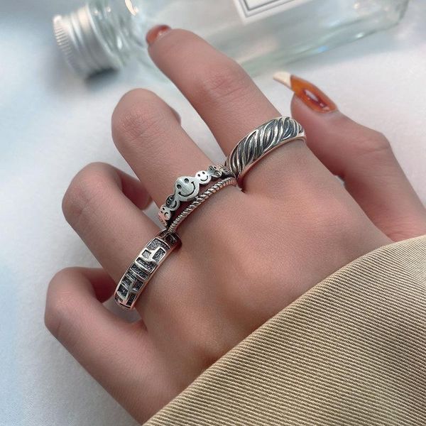 cluster rings morivovog 925 sterling silver vintage texture smile for women do the old hiphop korea ladies minimalist jewelry, Golden;silver
cluster rings morivovog 925 sterling silver vintage texture smile for women do the old hiphop korea ladies minimalist jewelry, Golden;silver