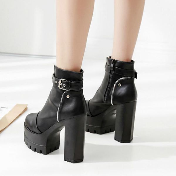 boots preto branco women's boot autumn winter platform ankle mid calf thick heel waterproof high short -680-1, Black
boots preto branco women's boot autumn winter platform ankle mid calf thick heel waterproof high short -680-1, Black