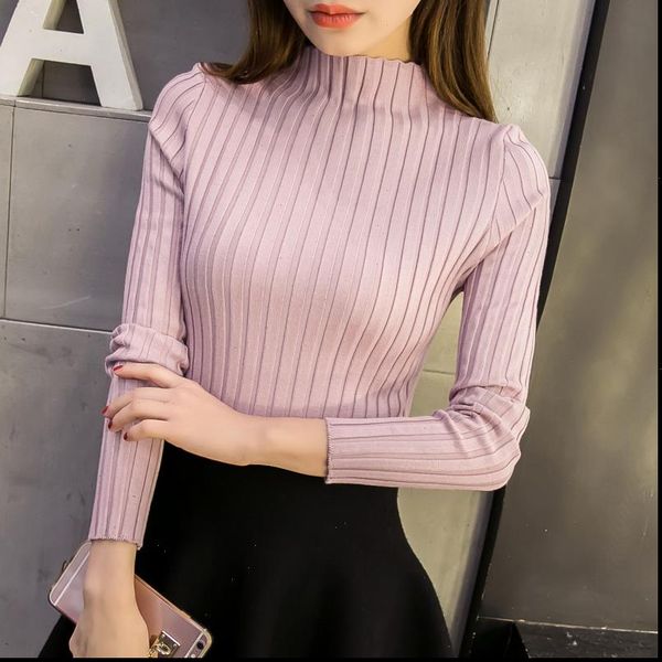 autumn and winter womens sweater korean half turtleneck jacket long sleeve set head all match knitted, White;black
autumn and winter womens sweater korean half turtleneck jacket long sleeve set head all match knitted, White;black