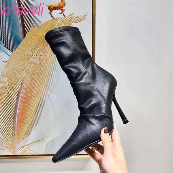 boots pleated high heels ankle women pointed toe satin stretch ladies runway thin shoes woman designer short, Black
boots pleated high heels ankle women pointed toe satin stretch ladies runway thin shoes woman designer short, Black