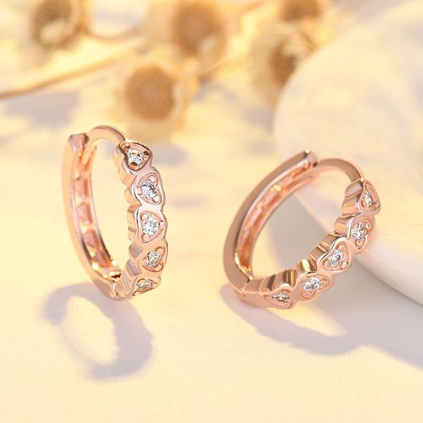 hoop & huggie charm female love heart earrings rose gold silver color wedding trendy white crystal stone for women, Golden;silver
hoop & huggie charm female love heart earrings rose gold silver color wedding trendy white crystal stone for women, Golden;silver