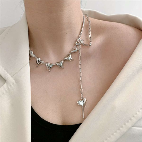 pearl fashion design chain stitching love necklace tassel pendant clavicle cool fold with neck female, Silver
pearl fashion design chain stitching love necklace tassel pendant clavicle cool fold with neck female, Silver