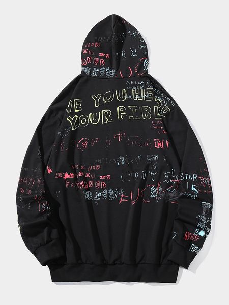 2021 autumn and winter men's loose large size hooded leisure youth long sleeve printed sweater, Black
2021 autumn and winter men's loose large size hooded leisure youth long sleeve printed sweater, Black
