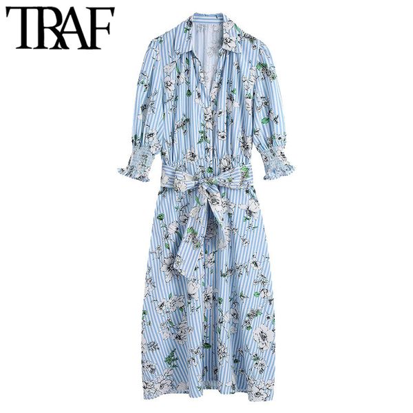 traf women chic fashion with belt floral print midi shirt dress vintage short sleeve button-up female dresses vestidos 210415, Black;gray
traf women chic fashion with belt floral print midi shirt dress vintage short sleeve button-up female dresses vestidos 210415, Black;gray