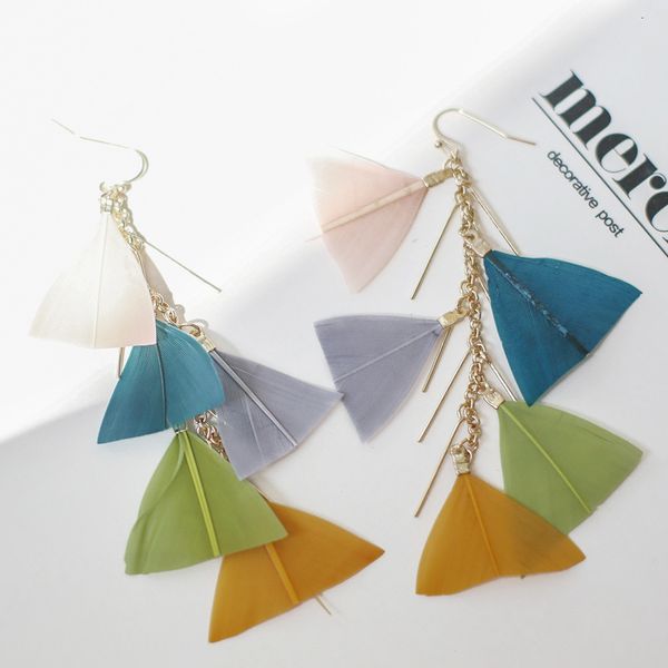 colorful feather long face trimming earrings with exaggerated personality tassel bohemian style and versatile earrings, Silver
colorful feather long face trimming earrings with exaggerated personality tassel bohemian style and versatile earrings, Silver