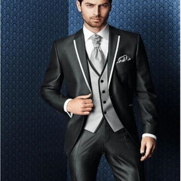 men's suits & blazers new arrival bespoke grey classic wedding groom suit for men tuxedos groomsmen man (jacket+pants+vest), White;black
men's suits & blazers new arrival bespoke grey classic wedding groom suit for men tuxedos groomsmen man (jacket+pants+vest), White;black
