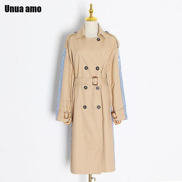 women's trench coats unua amo fashion hit color patchwork striped female double breasted loose casual long windbreaker with belt, Tan;black
women's trench coats unua amo fashion hit color patchwork striped female double breasted loose casual long windbreaker with belt, Tan;black